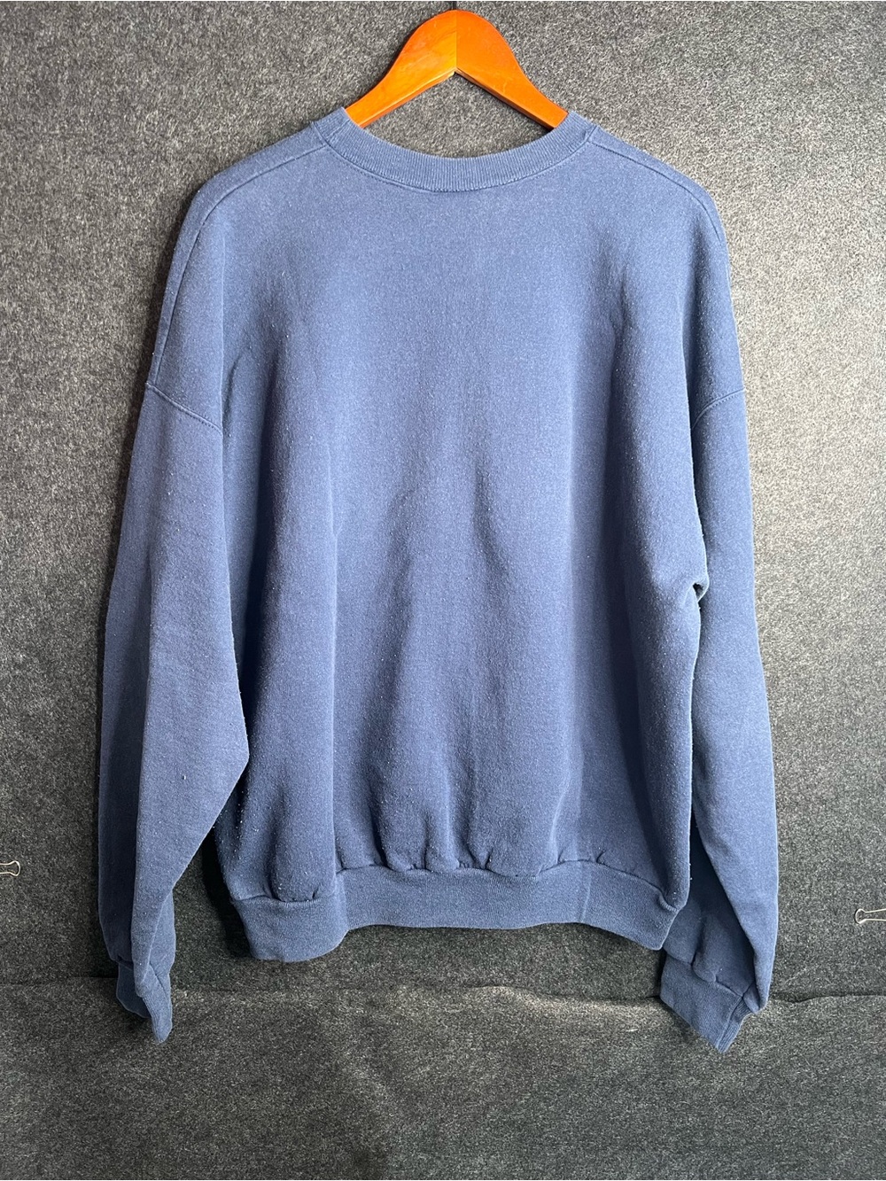 Vintage 90s USA Flag Crewneck Fleece Sweatshirt Womens XXL Embroidered Relaxed - Picture 5 of 5